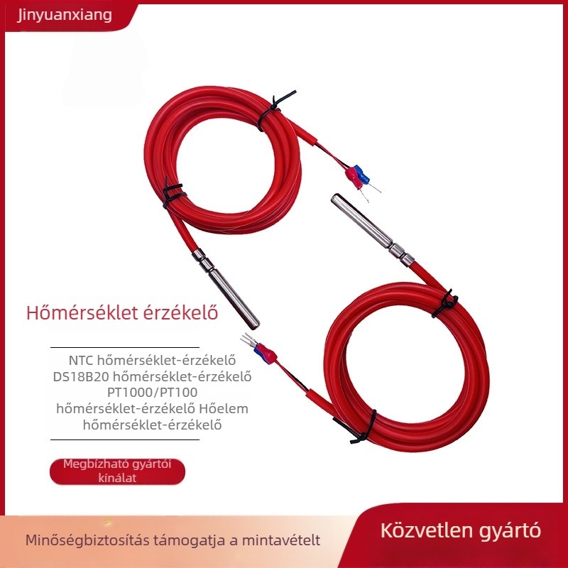 Pt100 platina RTD hőmérséklet-érzékelő szilikon kábellel, belső mérésre ipari és mezőgazdasági alkalmazásokhoz, testreszabható