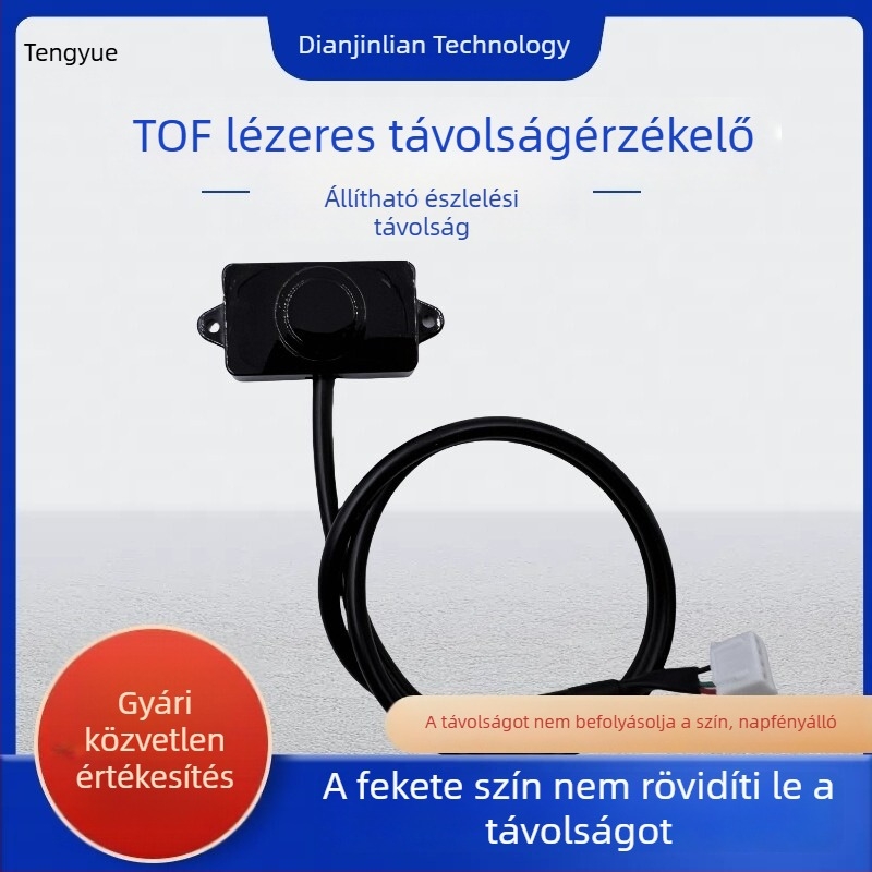 Hosszú hatótávolságú LiDAR távolságmérő szenzor akadályelkerüléssel és infravörös emberi test érzékelőkapcsolóval (difúz reflexiós fotóelektrikus kapcsoló)