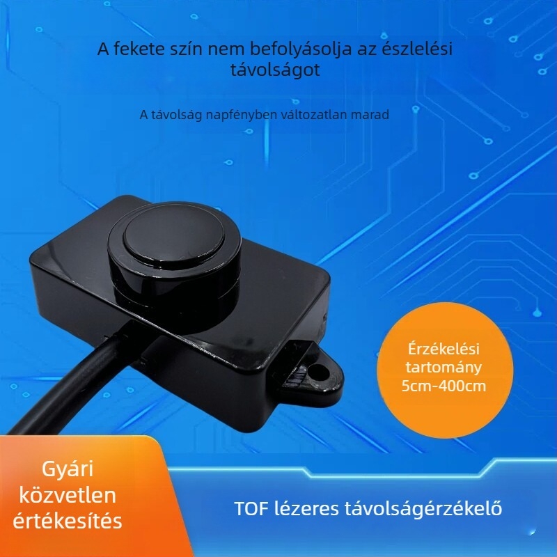 Hosszú hatótávolságú LiDAR távolságmérő szenzor akadályelkerüléssel és infravörös emberi test érzékelőkapcsolóval (difúz reflexiós fotóelektrikus kapcsoló)