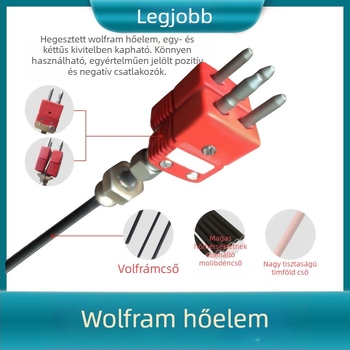 Magas hőmérsékletű wolfrám-reníum hőelem 2300°C-ig, molibdéncső, wolfrámcső, tantálcső és korundcső — vákuumkemence hőmérséklet-szenzor