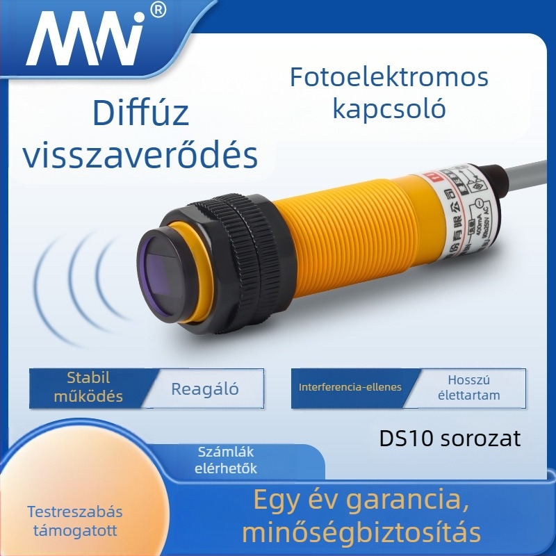 MN E3F-DS10 sorozat infravörös difúz reflexiós fotóelektrikus kapcsoló, 10 cm érzékelési távolság
