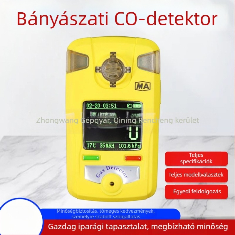Bányászati környezethez szén-dioxid detektor; oxigén- és szén-monoxid detektor