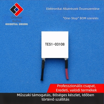 TES1-12706 termoelektronikus hűtőchip, 25×25 mm, 15 V, 6 A, mobil eszközök hűtésére
