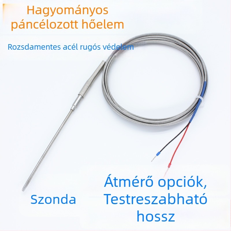 Védett K-típusú termopár szonda – hőmérséklet-szenzor, magas hőmérséklet-állóság, nagy pontosság