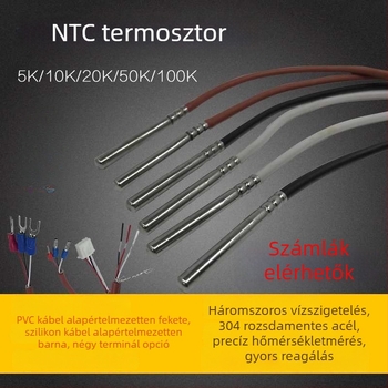 NTC 10K termosztor, vízálló PT100 hőmérséklet-szenzor, 5 kΩ/20 kΩ/50 kΩ/100 kΩ termosztorok, hőmérséklet-szabályozó szonda