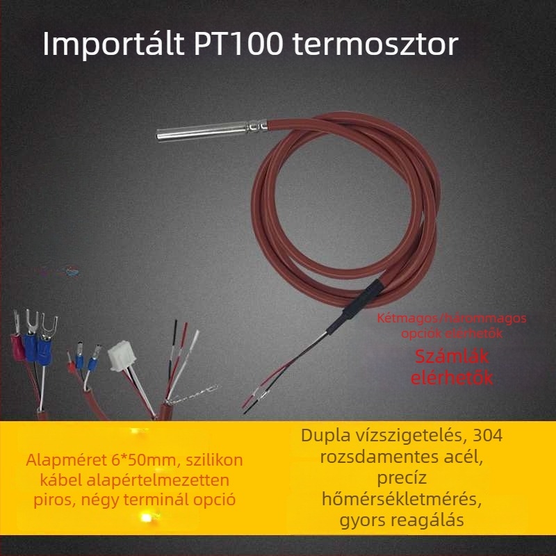 NTC 10K termosztor, vízálló PT100 hőmérséklet-szenzor, 5 kΩ/20 kΩ/50 kΩ/100 kΩ termosztorok, hőmérséklet-szabályozó szonda