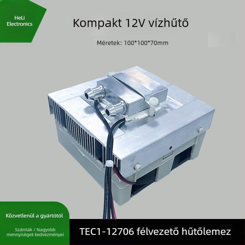 DIY félvezetős vízhűtő köráramú rendszerrel, 5–10 L-es kis akváriumhoz, 12V félvezető hűtőchip