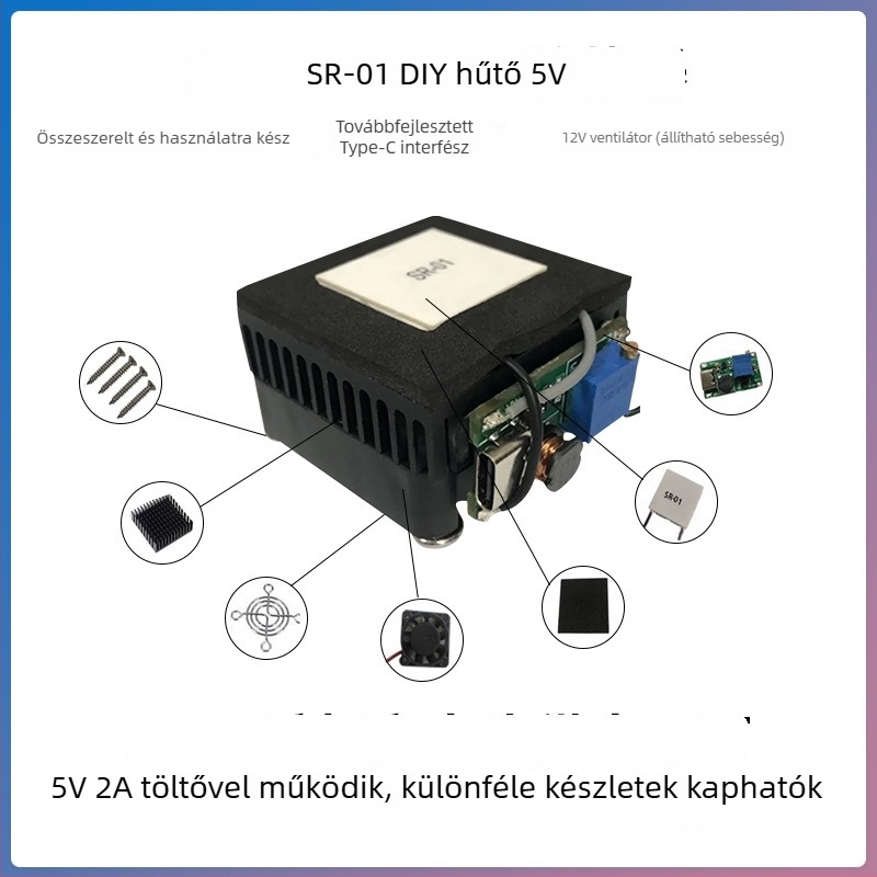 SR-01 DIY félvezető hűtőlap mobil eszközökhöz, csendes, 5V 40×40