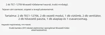 12V termoelektromos hűtő DIY radiátor készlet 12706 hűtőmodul