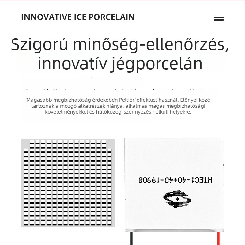 HTEC félvezetős hűtőchip nagy hőmérséklet-különbséggel (40×40) autóhűtőhöz, nedvességeltávolító mechanizmus, csendes hűtés