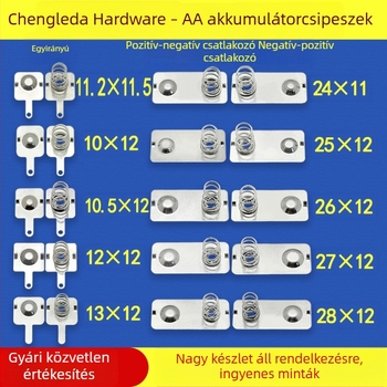 No.5 és No.7 típusú elemek érintkezői – préselt fémdarabok
