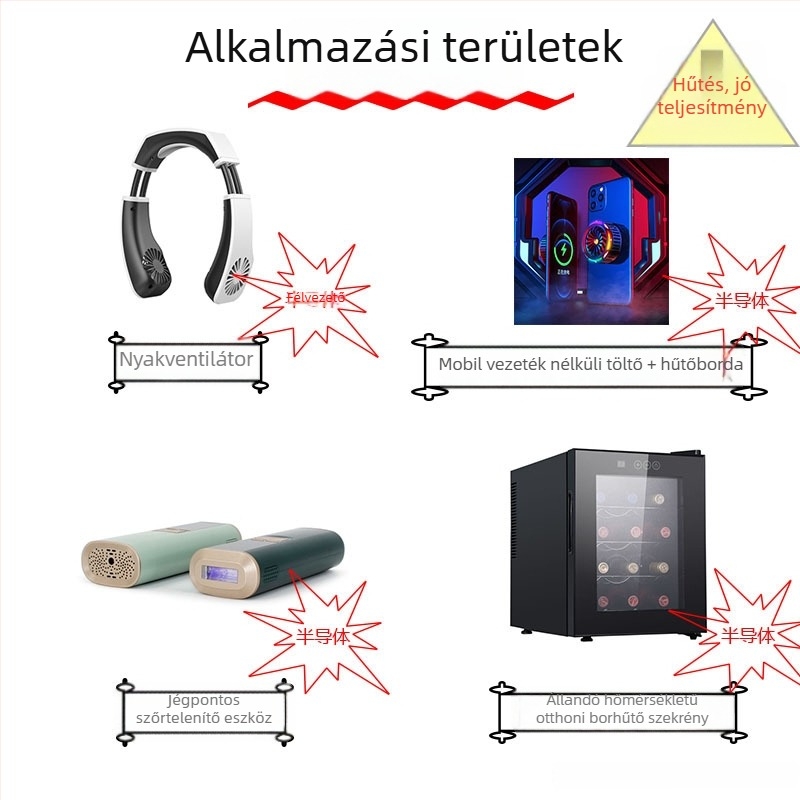 40×40 TES12703 félvezető hűtőchip vörösboros szekrényhez, vízadagolóhoz és autóhűtőhöz