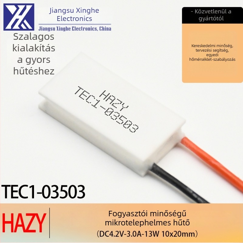 Hazy Galaxy Tec1-03503 termoelektrikus hűtőchip hosszú csíkkal, kis teljesítmény, 4,2 V, hűtés 10×20 mm