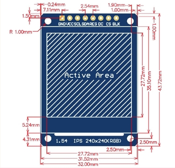 Új 1,54 hüvelykes IPS TFT LCD színes kijelző modul SPI soros interfésszel, 240x240 HD