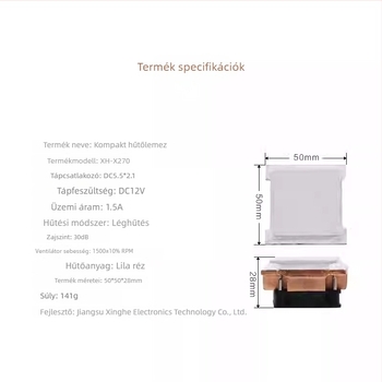 XH-X270 Félvezető hűtőmodul és 12V elektronikus hűtőlemez
