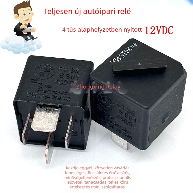 Autó relé V23136-J6-X48, 4-tűs, 61.36 6 901, 12V DC, Normálisan nyitott