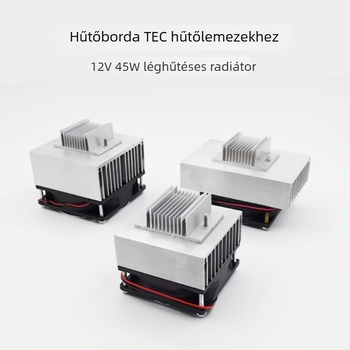 TEC hűtőchiphez tervezett radiátor, levegőhűtés, 8 cm, 12V 45W