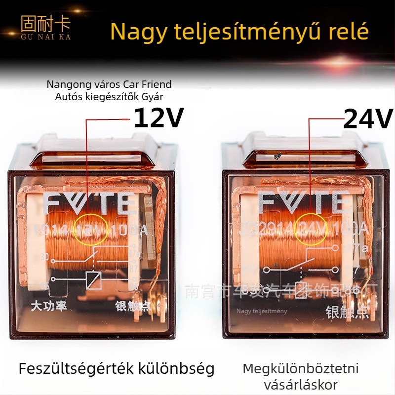100A autóipari vízálló nagy teljesítményű relé autó módosításához