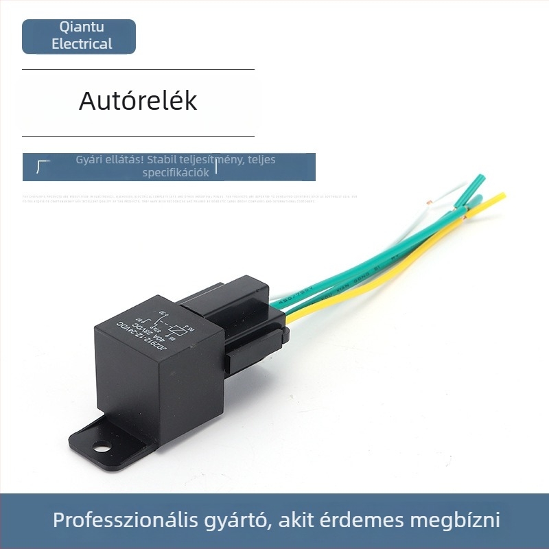 JD2912-1Z-24VDC relé vezetékes csatlakozóval, 40A, 12V, műanyag hátlappal autómodifikációhoz