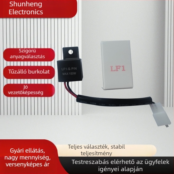 Vízálló villogó relé targoncához, vezetékes, 2-pólusú, LF1-S-PINMAX150, 12V