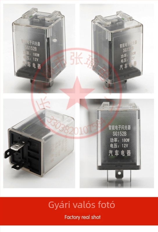 Autó- és motorkerékpár univerzális LED villogó relé, 12V, 3 tűs