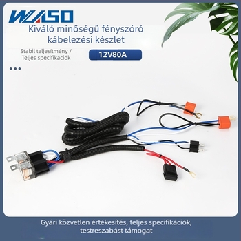 12V/24V autó fényszóró erősítő kábel H4 – közel- és távoli fény erősítéséhez
