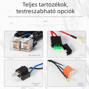 12V/24V autó fényszóró erősítő kábel H4 – közel- és távoli fény erősítéséhez