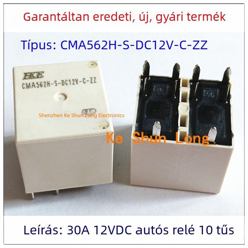 CMA562H-S-DC12V-C autórelé, 12VDC, 30A, 10-tűs, HKE Huigang, új, eredeti