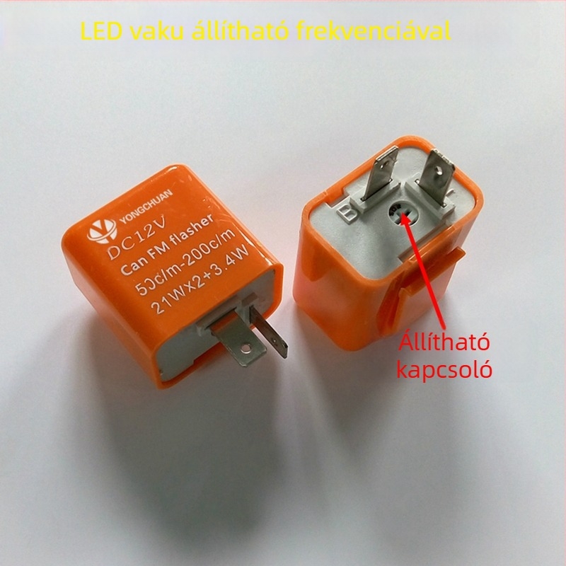LED villogó relé elektromos járművekhez és motorkerékpárokhoz, állítható villogási sebesség