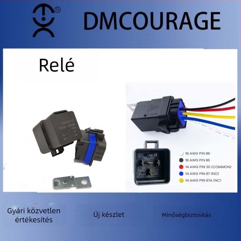 Autó relé 30A/40A 12V, tömített csatlakozó