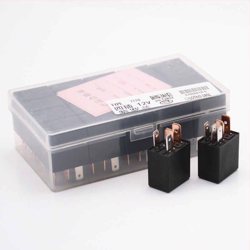 Autó relé 12V/24V, 40A, lila