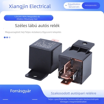 JD2912 DC12V24V széles lábú műanyag hátú autó relé, 4‑pontos és 5‑pontos