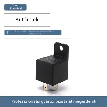 JD1912 Magas teljesítményű autórelé, 40A, 4 lábú, normálisan nyitott érintkező, átkapcsoló típus, 12V DC