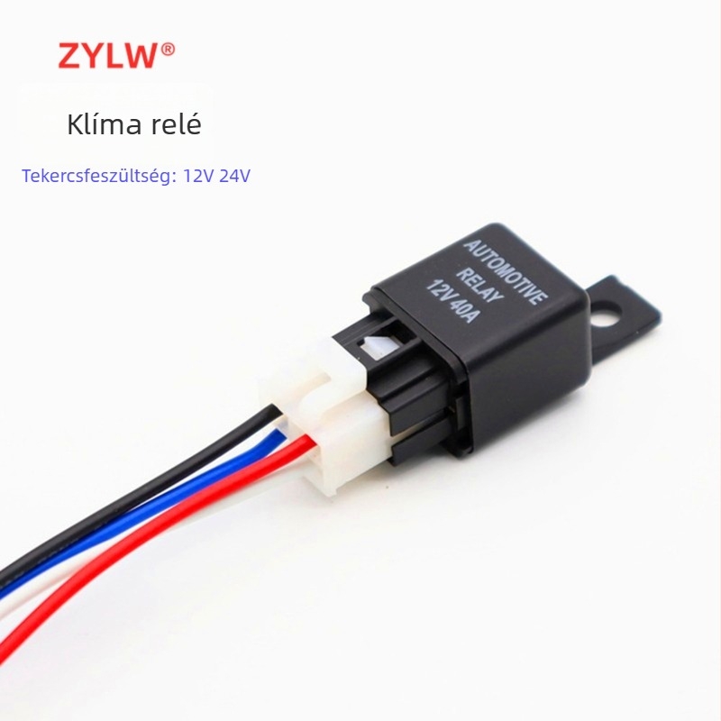 Autóklíma relé csatlakozóval, 40A, 12V DC