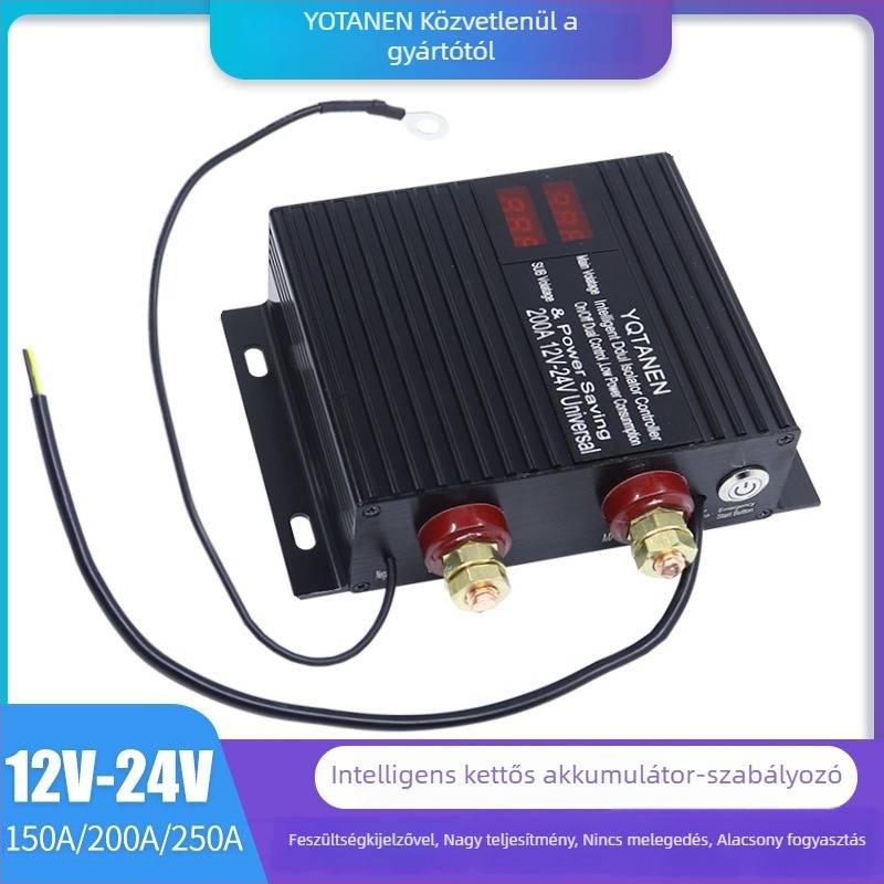 Univerzális RV kettős akkumulátor védő és izolátor, 12V-24V, 250A/200A/150A