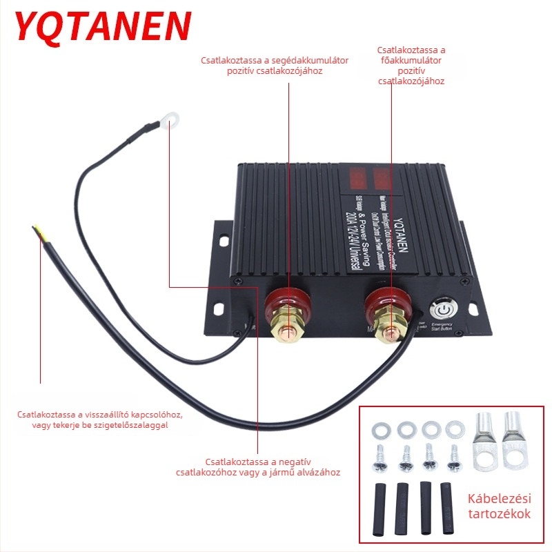 Univerzális RV kettős akkumulátor védő és izolátor, 12V-24V, 250A/200A/150A