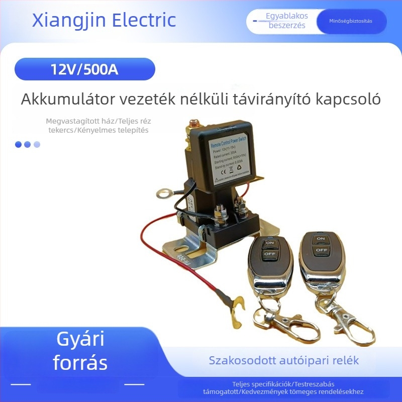 500A autóakkumulátor leválasztó kapcsoló 12V vezeték nélküli távirányítóval