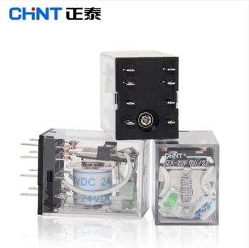 Chint kisméretű elektromágneses relé JZX-22F(D)/2Z LED kijelzővel