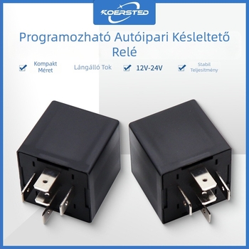 Koersted késleltető relé 12V/24V, testre szabható, 4-pin vagy 5-pin, NC nélkül