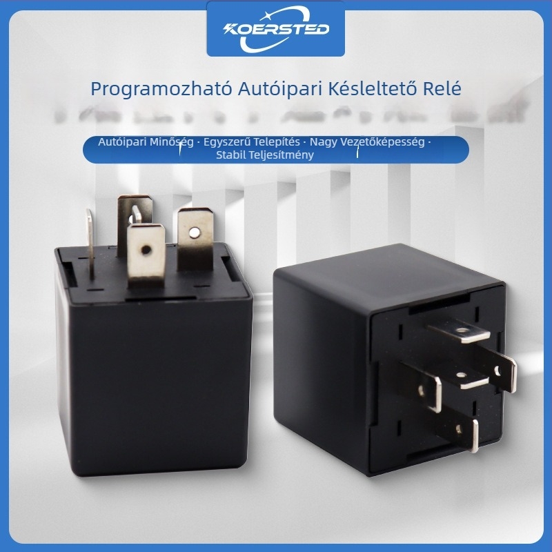 Koersted késleltető relé 12V/24V, testre szabható, 4-pin vagy 5-pin, NC nélkül