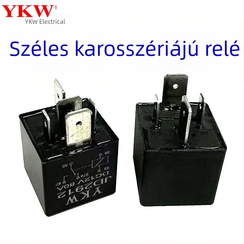 YKW JD2912 autó relé, 40A, 80A DC, 24V/48V, 4-tűs és 5-tűs, erős relé