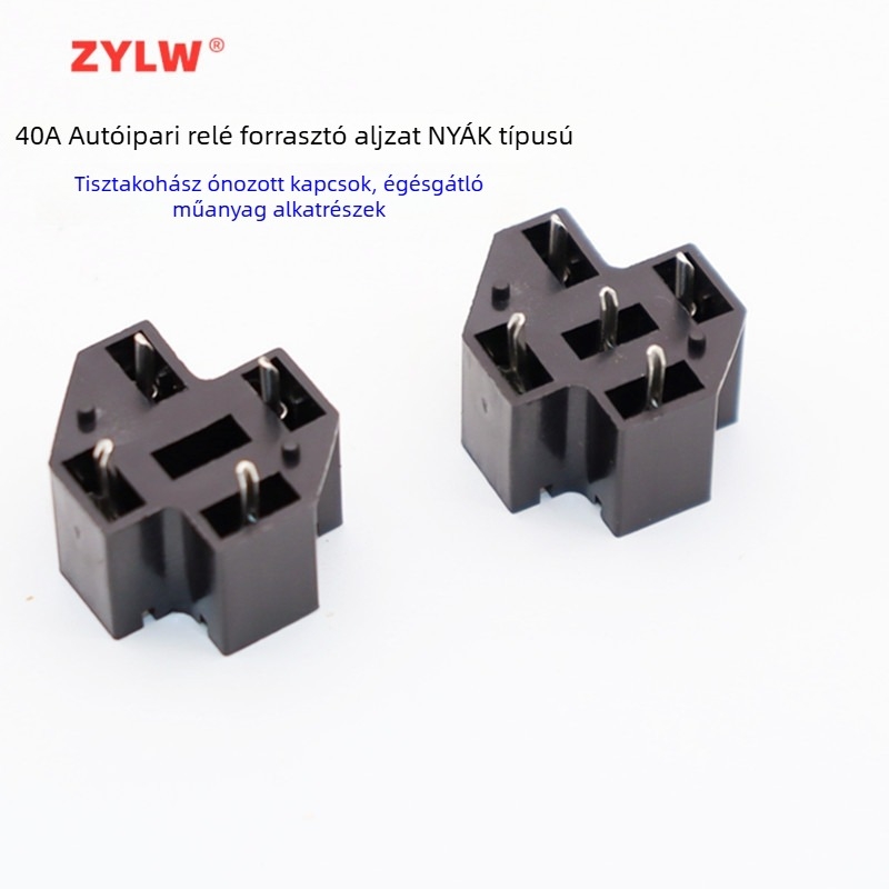 Nylonból készült tűzálló, magas hőmérsékletnek ellenálló autó relé PCB foglalat, 4-pin és 5-pin változat