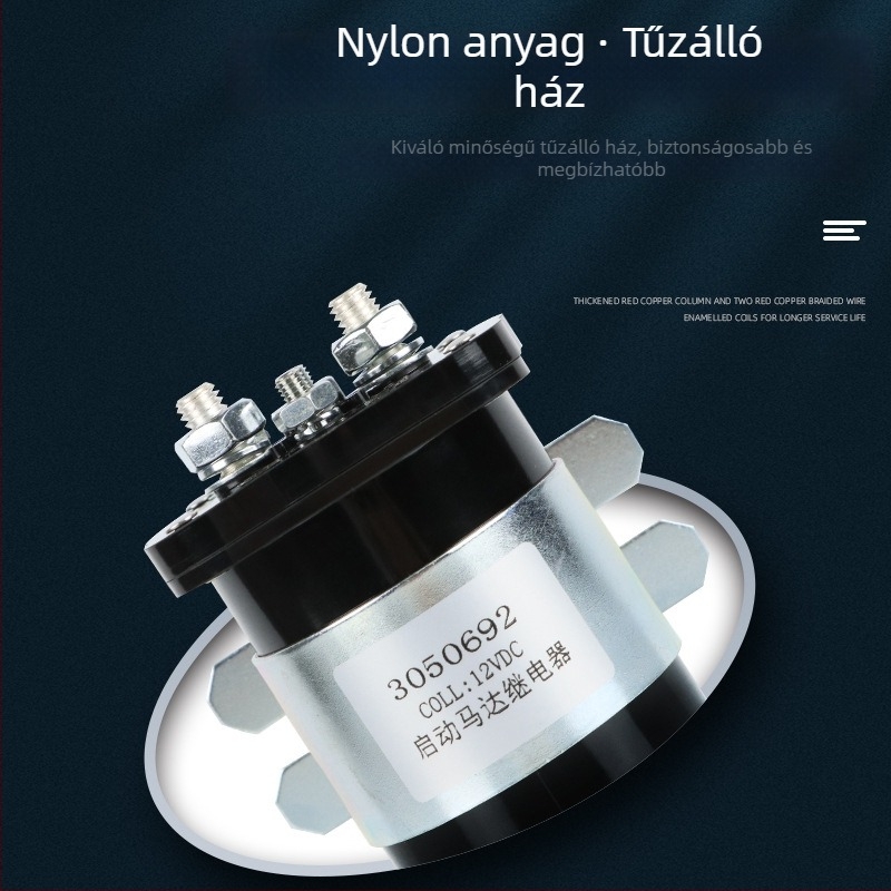 Gépjármű-relé 3050692, nagy teljesítményű, 12V/24V, 200A, motor indításához és lassításához