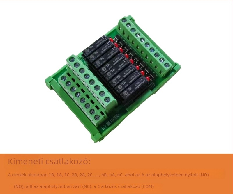 RY1108-D-D24 8-csatornás alacsony fogyasztású relé modul, 1 NO érintkező, SPST, napelemes alkalmazásokhoz