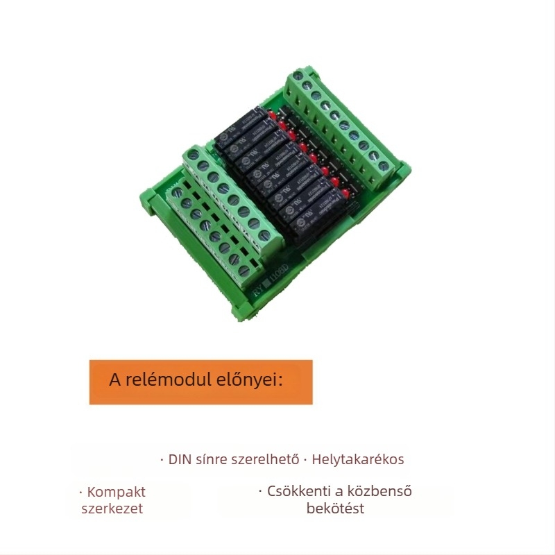 RY1108-D-D24 8-csatornás alacsony fogyasztású relé modul, 1 NO érintkező, SPST, napelemes alkalmazásokhoz
