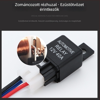 Autóklíma relé, 12V 40A csatlakozóval, normálisan nyitott, kompakt elektromágneses relé autóventilátor EFI-hez