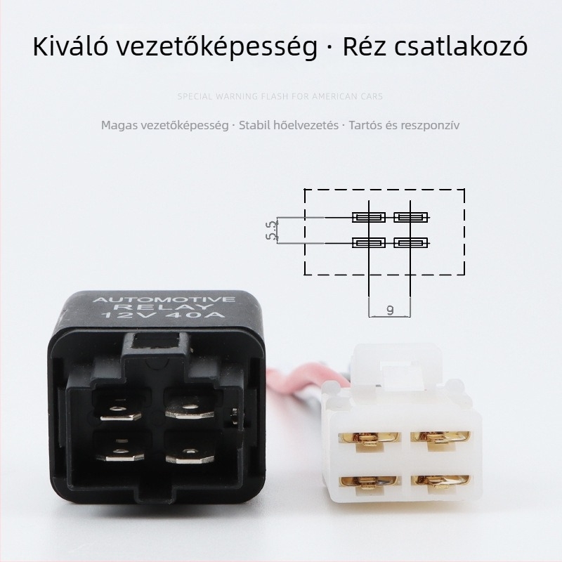 Autóklíma relé, 12V 40A csatlakozóval, normálisan nyitott, kompakt elektromágneses relé autóventilátor EFI-hez