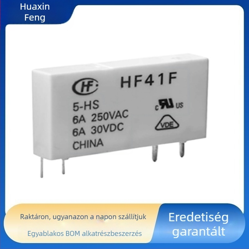 HF41F/24-ZS relé, 24 VDC, 6 A, 5 tűs