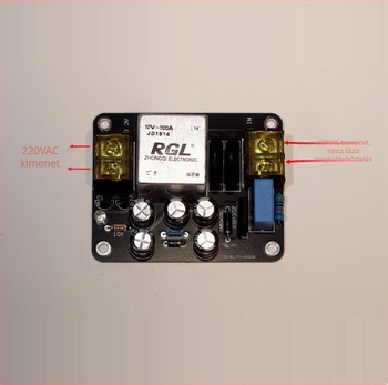2400W-os tápegység lágyindítású panel, 100A magasáramú relé, alkalmas Class A erősítőhöz, AC220V