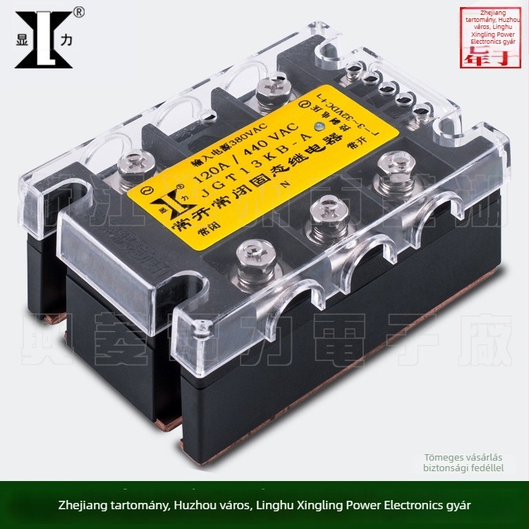 JGT13KB-A szilárdtest-relé, 120A, 440V, NO/NC, tekercs 12-24VDC
